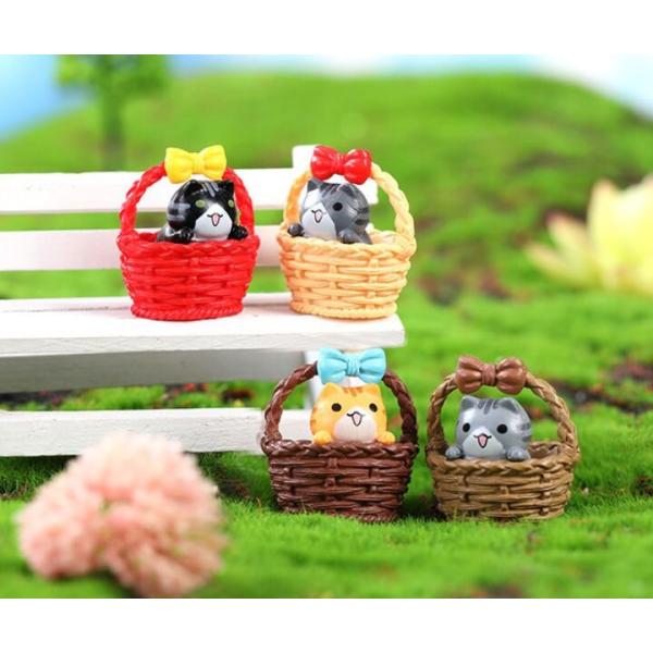 かごの中猫 ミニ テラリウム フィギュア ミニチュア コケリウム 苔