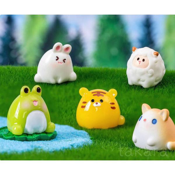 動物フィギュア 丸々動物13種 置物 テラリウム 箱庭 ハンドメイド びっくり箱 プレゼント テラリウム コケリウム スノードーム 箱庭 植木鉢