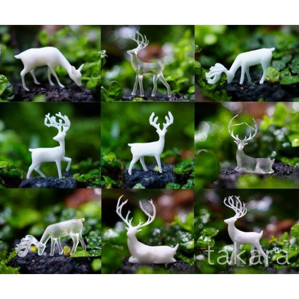 白い鹿 動物フィギュア 鹿 しか フィギュア テラリウム フィギュア ミニフィギュア コケリウム ジオラマ 箱庭 かわいい おしゃれ ワークショップパーツ