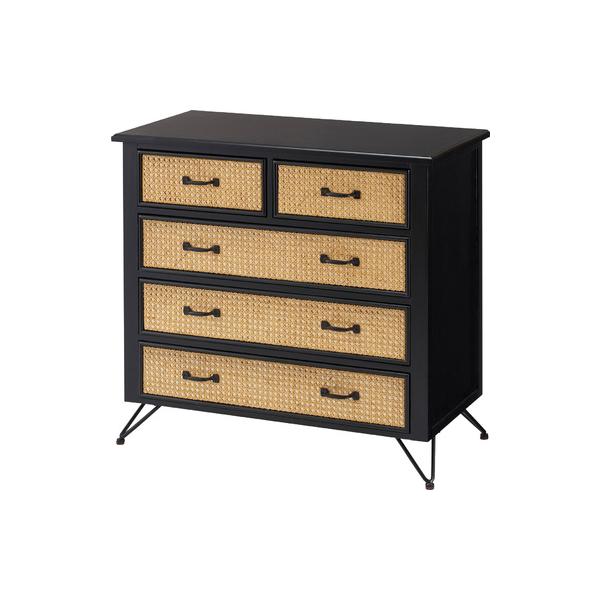 【3月7日まで 値下げします】ラタン製　キャビネット　チェスト 東谷 PM-337BK 収納家具 チェスト・キャビネット チェスト 色