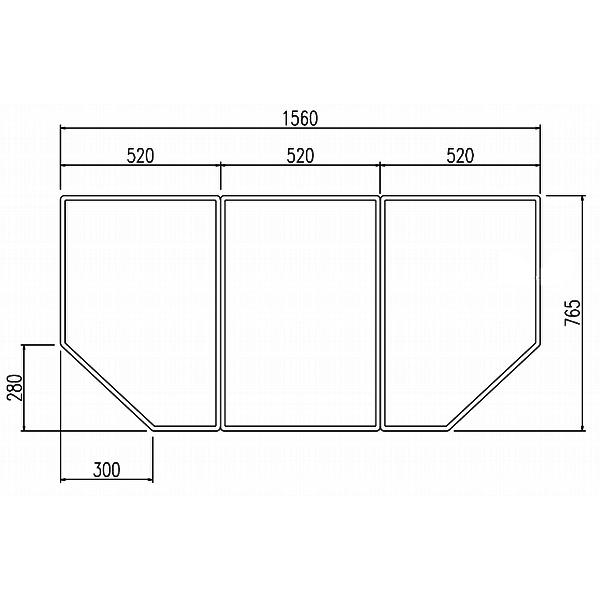 LIXIL風呂ふた YFK-1677C(1)-PB　未使用　INAX LIXIL 風呂ふた 組ふた 浴槽サイズ 77×160cm用(実寸サイズ76.5