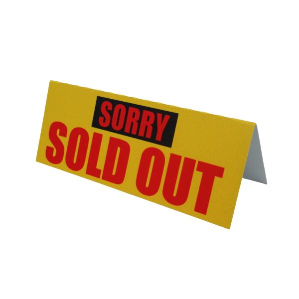 売り切れ SOLD OUT 卓上プレート 折りたたみ式 プラカード 売切れ 完売 看板 札 ラベル 看板 卓上サイン POP 日本製456