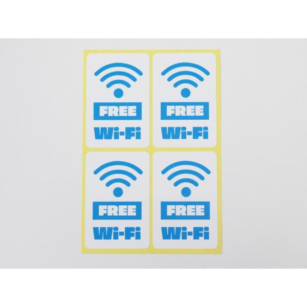 FREE Wi-Fi フリーWIFI シール ステッカー 小サイズ4枚セット 防水 再剥離仕様 屋外対応 看板 案内 標識 おしゃれ 日本製625