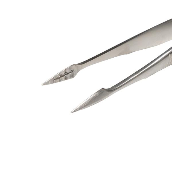 刺（とげ）抜きピンセット直型または曲型　10.5cm刺（とげ）を把持して抜きやすいようにピンセット先端が尖った形状になっております。医療用ステンレスを使用していますので高圧蒸気滅菌（オートクレーブ）が可能です。医療用具許可番号：13B3X0...
