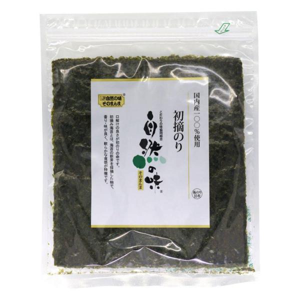 口溶けの良さが初摘のりの特徴です。初摘みとは、最初に摘み取られた海苔のことで、香り・味が良く、柔らかな食感が特徴です。