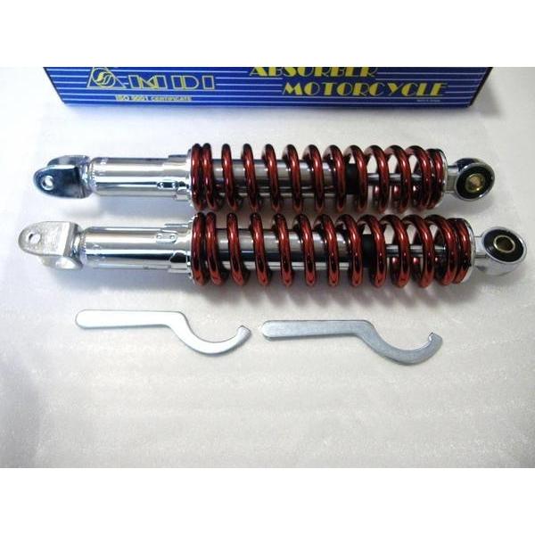 ★純正サイズ！ NEW レッド 320ｍｍ MDIリアサス SET　＊シグナス125X ＊マジェスティ125 ＊MAXAM ＊マジェステイC