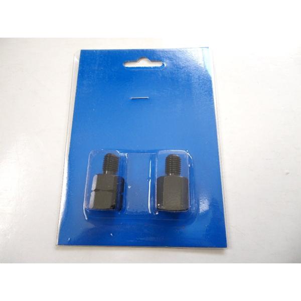 ★ミラーアダプター 10mm逆ネジ+ 正ネジ SET　【六角：BLACK仕様】