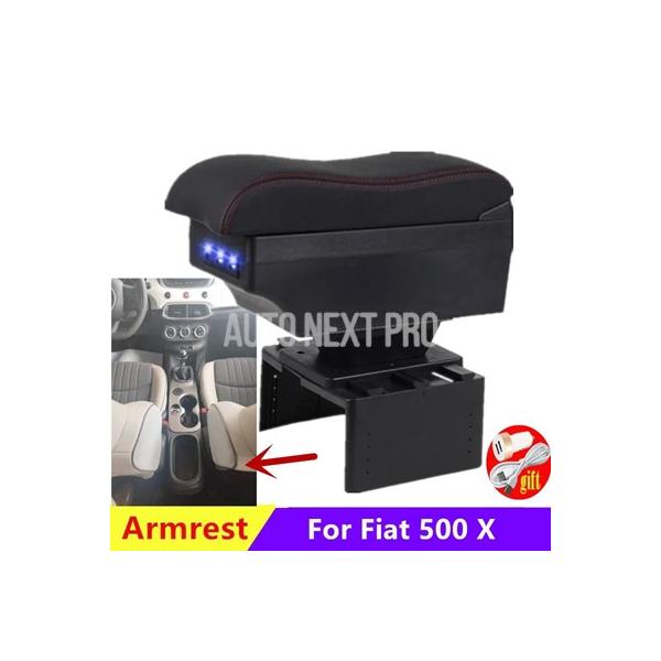 フィアット500 x 車アームレストボックス 中央収納ボックス usbカーアクセサリー用インテリアカスタム 500 x
