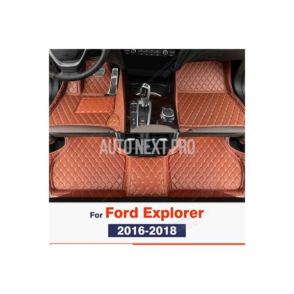 フォードエクスプローラー用カスタムれた自動フットパッド7人乗りカーフロアマット 自動車用カーペットカバー インテリアアクセサリー 2016 2017 2018