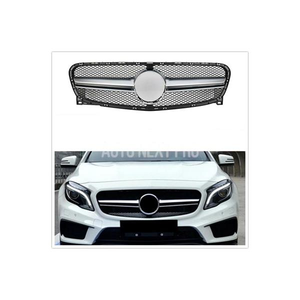 【並行輸入品】メルセデスベンツ用フロントグリル ブラックアッパーバンパーメッシュグリル glaクラスx156 amg 2014-2016 gla180