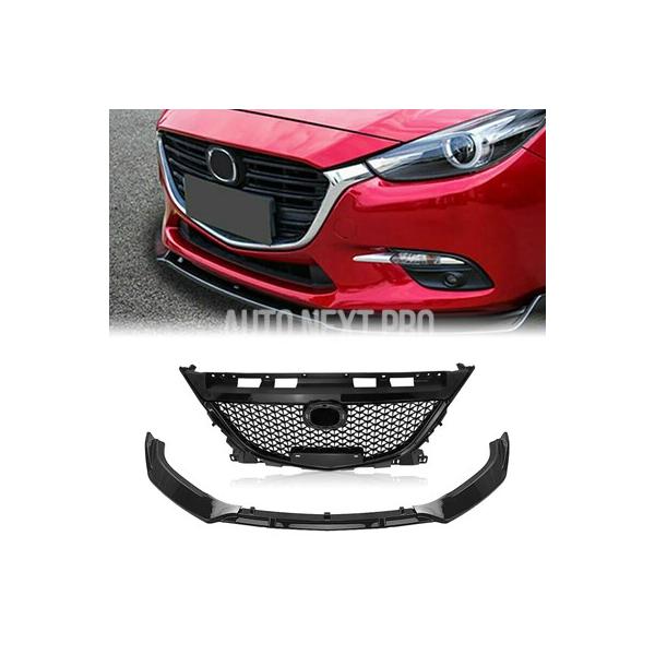 車 アクセラスポーツ 社外フロントバンパーFRP メッシュグリル付き