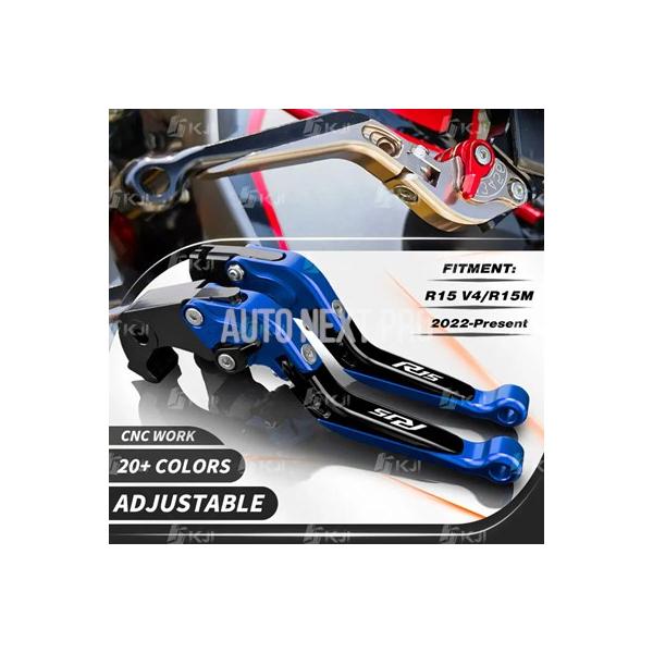 ヤマハ用 Yamaha YZF R15M/R15 V4 2022-現在 レバーセット 6段階アジャスター 可倒式 クラッチレバー ブレーキレバー