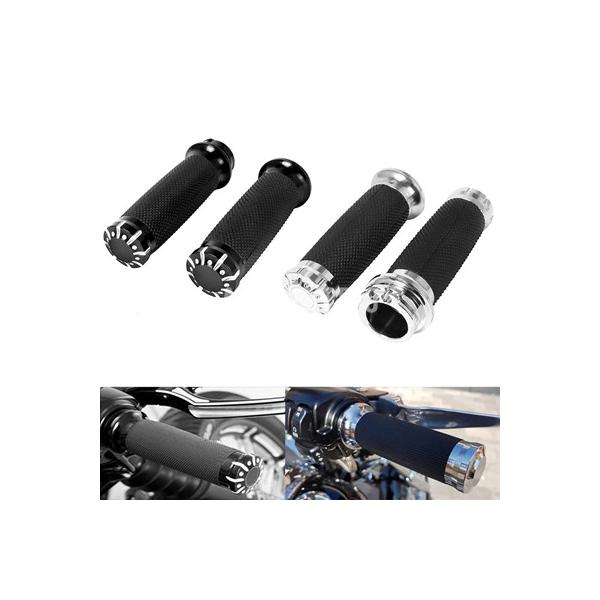 バイク黒1 インチ25mmハンドルバーハンドグリップ22mm7/8 ''アルミ