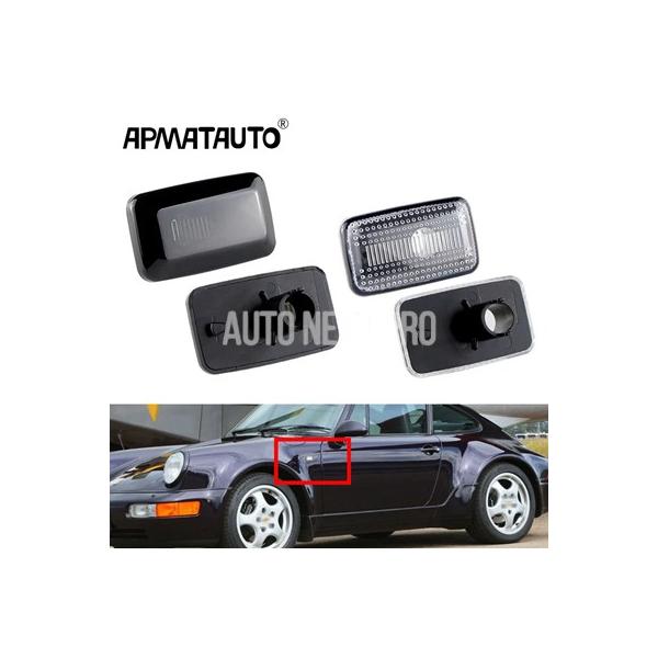 2 個ポルシェ 911 964 993 1988-1997 用 VW ゴルフ Mk1MK2 キャディー 1986-1992 サイドマーカーライトハウジングカバー電球 し OEM:161949117