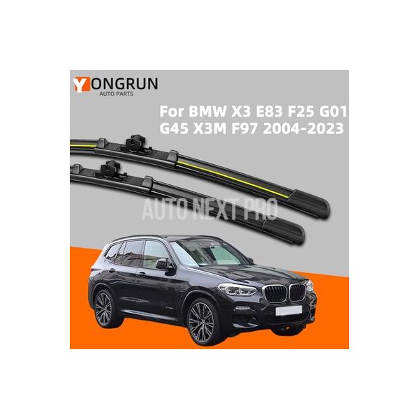 PINMOAP 2 個フロントワイパー BMW X3 E83 F25 G01 G45 X3M F97 2004-2023 車 フロントガラスワイパーブレードカー