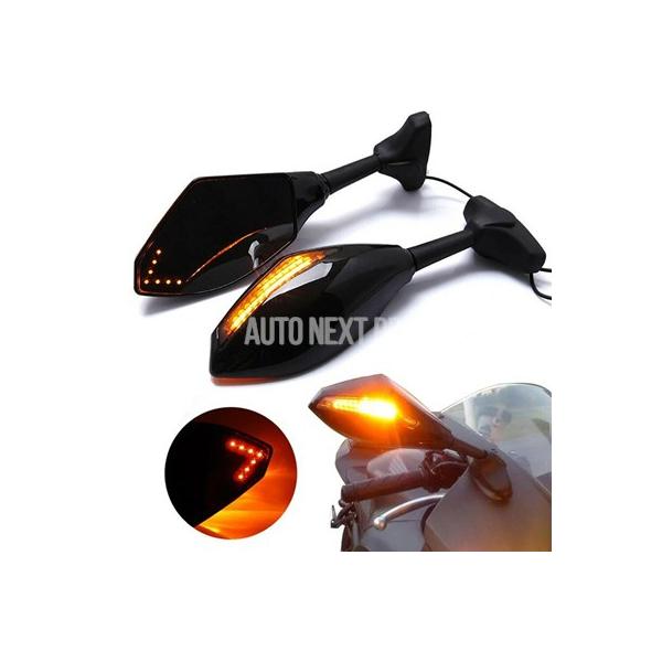 【並行輸入品】ヤマハ led yzf r15 r25 r3 r1 r6 yzf600 yzf1000用ウィンカー付きレーシングバックミラー