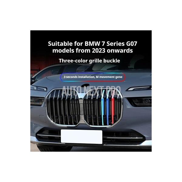 BMW 7シリーズ G70 2023 Mグリルクリップ 車内アクセサリー用 ABSレジン カーレーシングフロントグリルトリムストリップ 3個