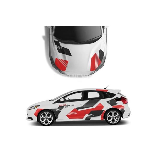 7個入り 車 サイドドアトリムステッカー フードビニールフィルム装飾デカール 自動車ボディDIYアクセサリー フォードフォーカス2 3 1 Mk2 Mk3 MK
