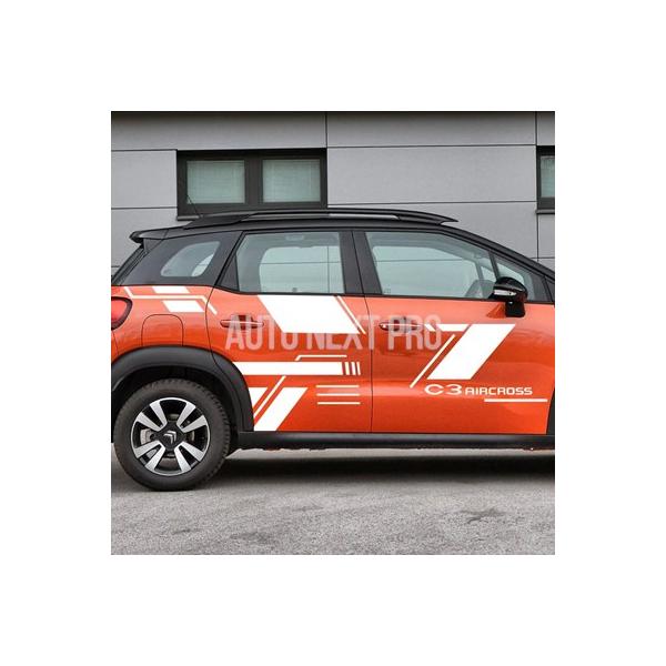 2 個車 ドアサイド PVC ステッカークールスポーツストライプビニールフィルムデカール装飾自動チューニングアクセサリーシトロエン C3 エアクロス