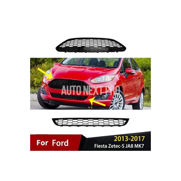 フロントレーシンググリルアクセサリーフォードフィエスタ Zetec-S JA8 MK7 2013   2017 フロントバンパーセンターグリルカバー上部アンダー