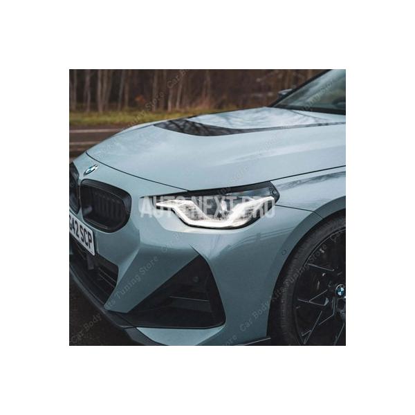 BMW 2シリーズ G42 クーペ 218i 220i 225i 230i M240i 2022-2025用 フロントヘッドライトアイブロウ 2個セット エビル