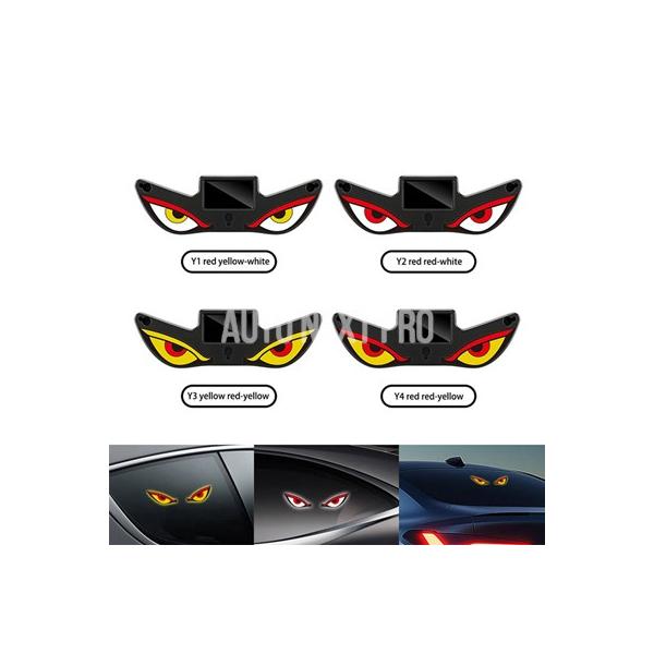 ソーラー式デビルアイLED車用ハザード灯LEDアンビエントライトダイナミックエクスプレッションネオンランプムード呼吸ランプアクセサリー