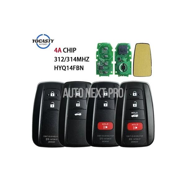 YOCASTY HYQ14FBN 米国ブラジル市場 312/314 MHZ OEM PCB トヨタカローラクロス 2018 - 2021 4A チップスマートリモート車 キー
