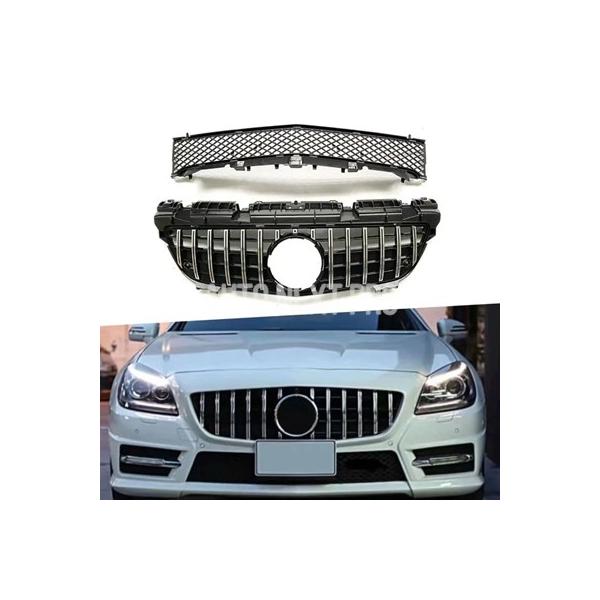 メルセデス ベンツ SLKクラス R172 2011-2015 GT パナメリカーナスタイル フロントグリル メッシュ ラジエーターグリル アップグレード AMGルック スポーツチュ