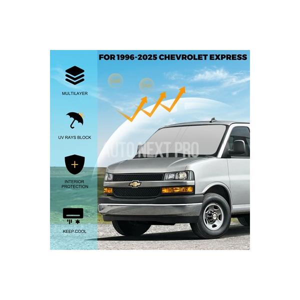 シボレーエクスプレス 1996-2025 車 フロントガラスサンシェード反射 UV シールドカバーバイザープロテクターカーアクセサリー