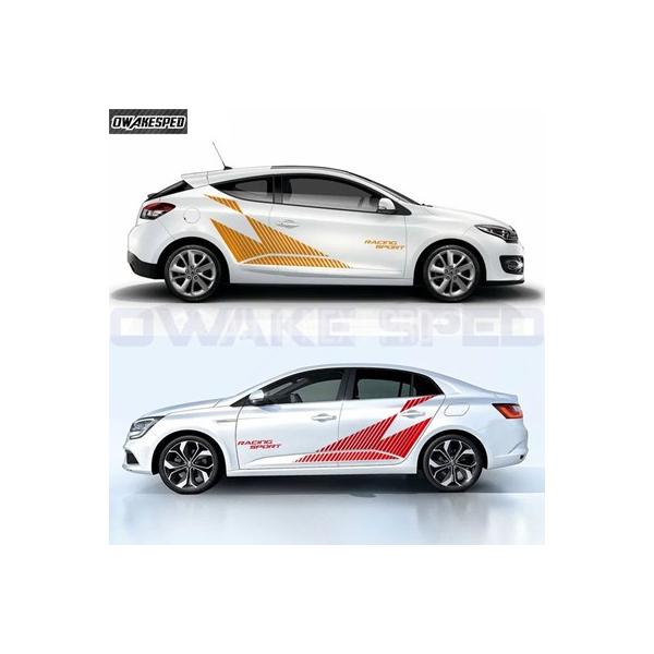 ルノー メガーヌ GT RS 3 5ドア用 車用ステッカー 4枚セット 自動車ボディ ドアサイド装飾 ビニールデカール DIYチューニングアクセサリー スポーツ