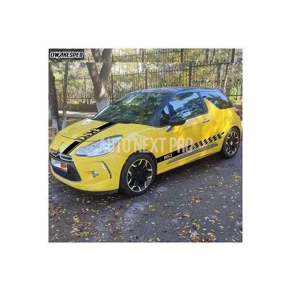 シトロエンDS3用スポーツストライプ 車 ドアサイドスカートステッカーフィルム オートフードエンジンカバー装飾ビニールデカール ボディチューニングアクセサリ