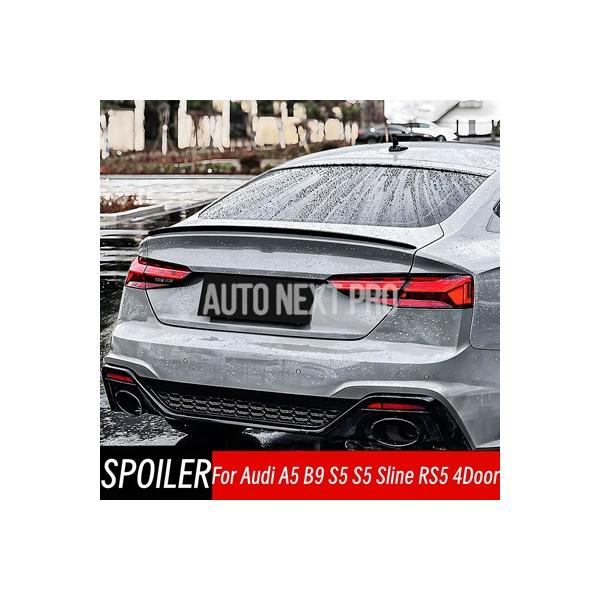 車 トランクリッドボディキット ブラックカーボンスポイラー 外装アクセサリー アウディa5 b9 s5 sline rs5 4ドア用パーツ 2017-2023