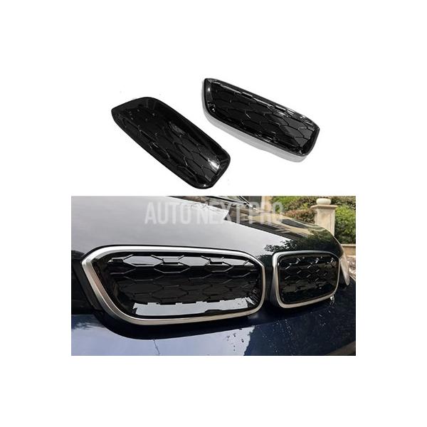 車 フロントキドニーグリルステッカーカバー ABS フロントバンパーレーシンググリル外装アクセサリー BMW i3 2013 2014 2015 2016-20