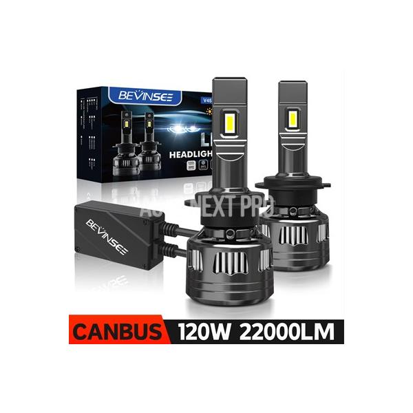 BEVINSEE H7 LED ヘッドライト電球 CANbus 120W 22000LM VW ゴルフ 5/6/7/8 アウディ A3 A4 A6 BMW メル