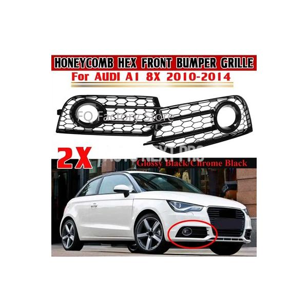 車 フロントバンパーフォグランプグリルアウディ A1 8X 2010 2011 2012 2013 2014 ハニカムメッシュフォグライトグリルカバー 8X08