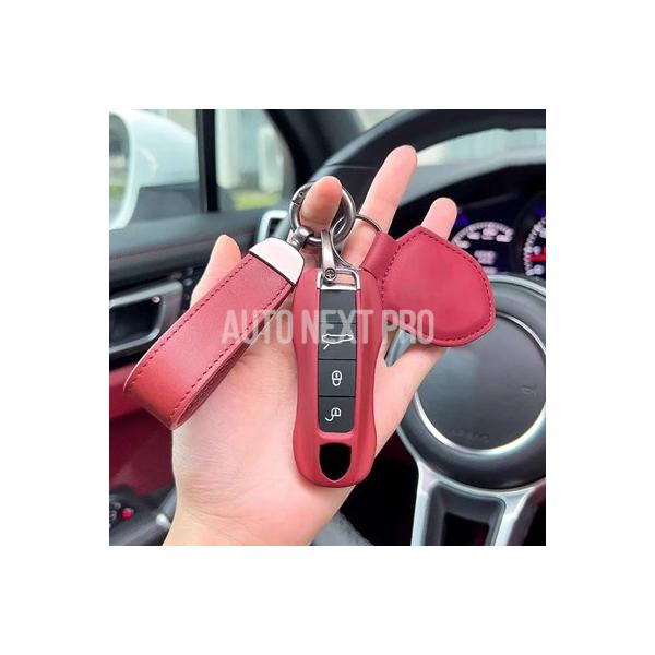 ABSボルドーレッドカーリモートスマートキーケースカバーアクセサリーポルシェパナメーラマカン718タイカン911ケイマンボクスター9ya 971用