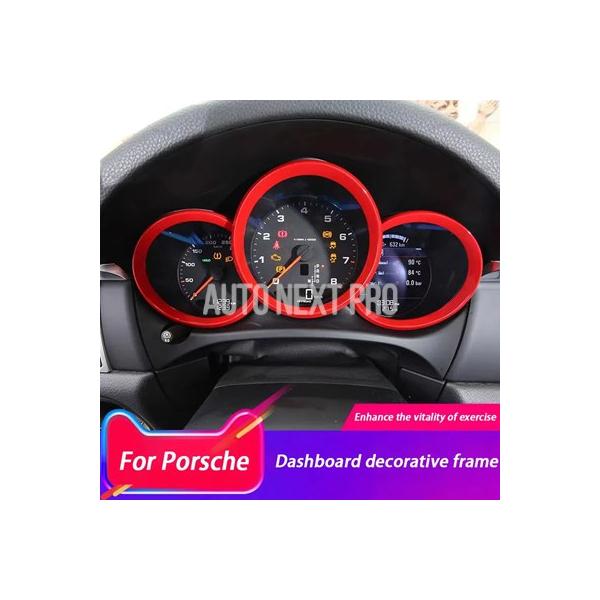 ABS 車 ダッシュボード装飾フレームトリムリングカバーアクセサリーポルシェカイエン 92Y 9YA 2011-2024 マカンボクスター 718 ケイマン