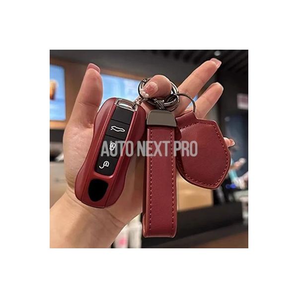 ボルドー レッドシールド 車 リモートスマートキーケースカバー アクセサリー ポルシェ パナメーラ マカン 718 タイカン 911 ケイマン ボクスター 9y