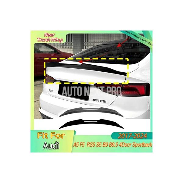 アウディ A5 F5 RS5 S5 B9 B9.5 4ドア スポーツバック 2017-2024用 リアトランクスポイラーウィング リアブーツリップ PSMスタイ