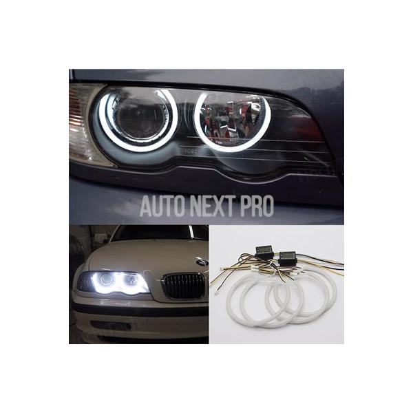 BMW 3シリーズ用白色LEDヘッドライトキット エンジェルアイ デーモンアイ e46 セダン ツーリングワゴン コンパクトクーペ 1998-2005
