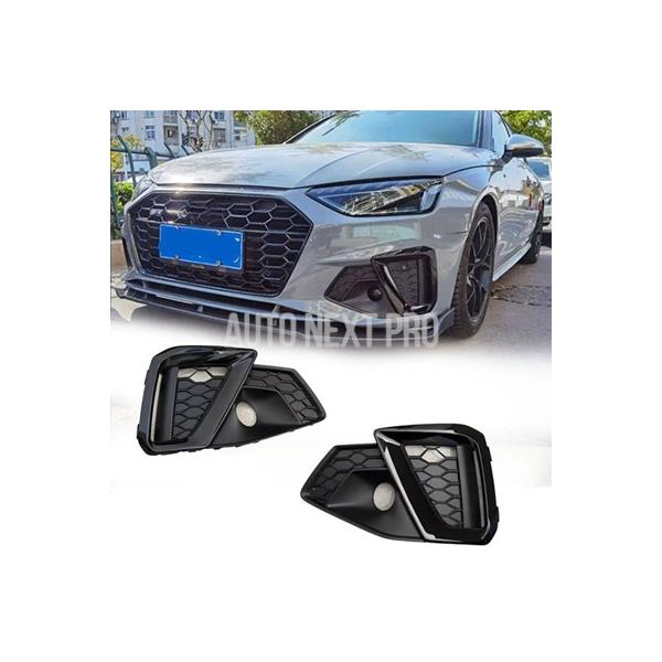 アウディ A4 Sライン スポーツ フォグライトフレーム 2021 2022 2023 2024 B9 フォグライトカバー レーシンググリル カーアクセサリー