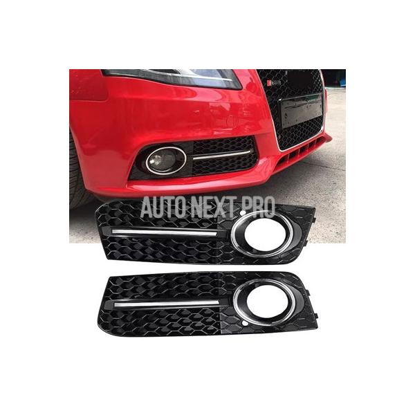 アウディ A4 B8 Sライン 2009 2010 2011 2012 フォグランプカバー グリル フロント ハニカムグリル バンパー レーシンググリル フォグ