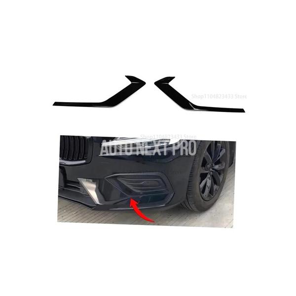 ボルボ V60 2018-2024 S60 2020-2025 アクセサリーカーチューニングパーツ装飾ストリップフロントバンパーステッカー黒 1 ペア