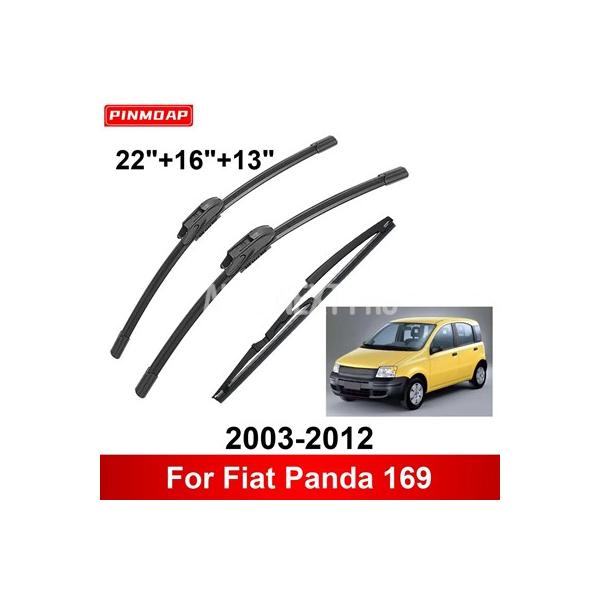 車 フロント リアワイパー ワイパーブレード 自動車アクセサリー フィアットパンダ169 2003-2012 2003 2004 2005 2006 3個