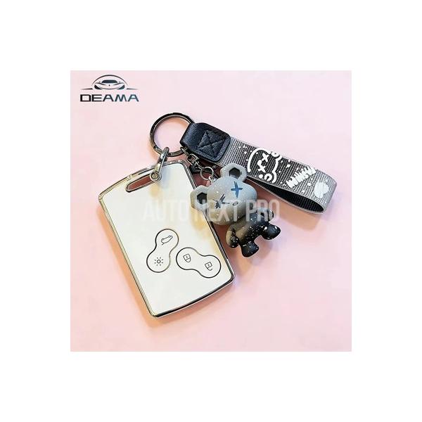 ルノー カジャー キャプチャー クリオ メガーヌ 2 3 4 RS コレオス ローガン シニック ダスター TPU 車 キーカバー カードケース キーホルダー 