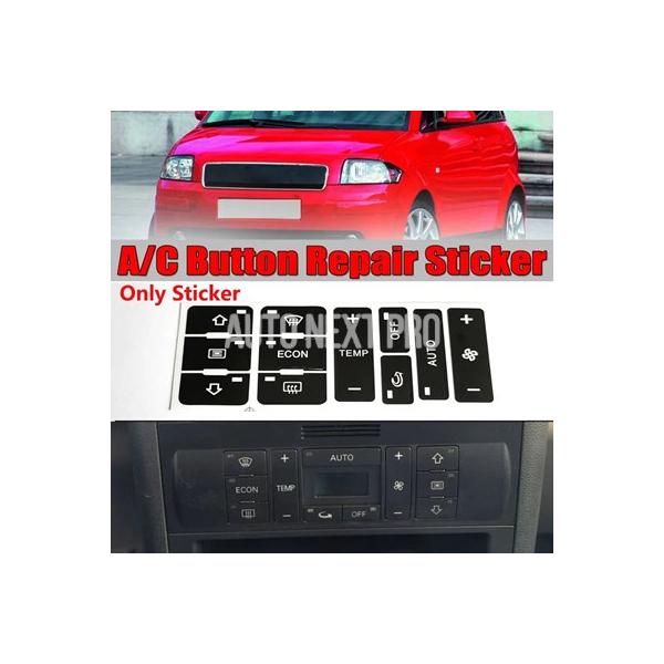アウディA3 8L A2 ブラック車用ボタンリペアステッカー ボタンACセントラルコントロールステッカー CD放送オーディオボタンリペアカーステッカー