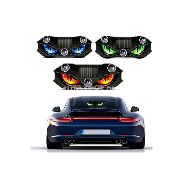 フロントガラスデビルアイLEDソーラーハザードフラッシュウィンカー車用LEDアンビエントライト SUV車窓用吸盤付き