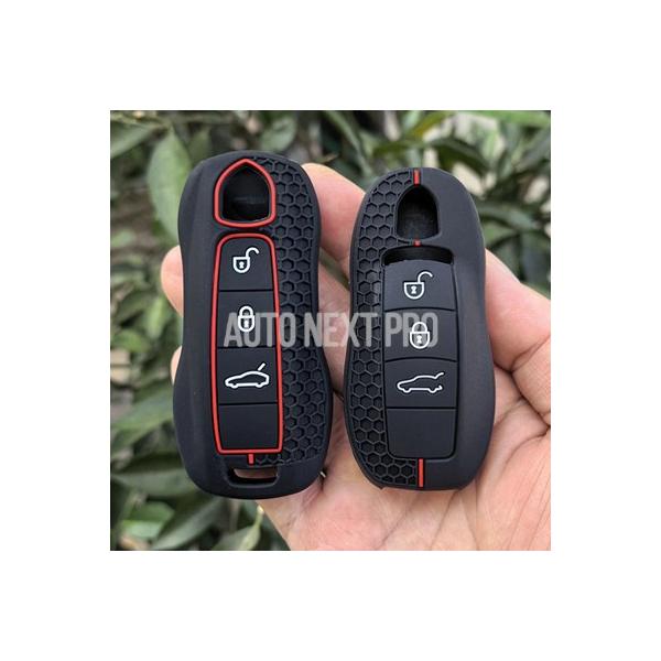 ポルシェ カイエン パナメーラ マカン ケイマン 911 718 918 958用   リモートキーケース カバー シェル フォブ プロテクター ホルダー アク