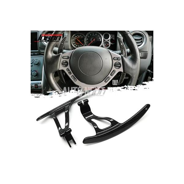 日産GT-R GTR Nismo R35 2008-2016用リアルカーボン ステアリングホイールシフトパドルカバートリムアクセサリー パドルシフト交換用