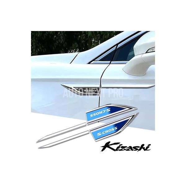 サイドドアブレードカーステッカー カーアクセサリー スズキクロスs-crossx4キザシ用インテリア 2個
